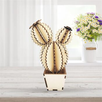 Intra απο ξύλο plywood 3mm-4mm πάχος - Κάκτος 3D Ξύλινο παζλ Δίασταση 30x30 cm Intraeaxys-6o3yxej7 - Image 4