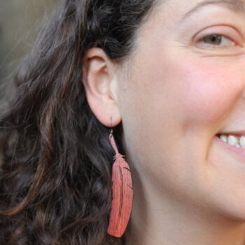 Intra απο ξύλο plywood 3mm-4mm πάχος - Ξύλινα πουπουλένια σκουλαρίκια Δίασταση 3x3 cm Intraeaxys-e1gk6rvo - Image 1