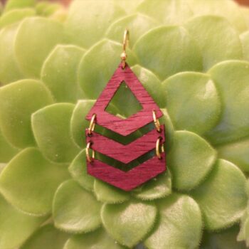 Intra απο ξύλο plywood 3mm-4mm πάχος - Ξύλινα Σκουλαρίκια Chevron Δίασταση 3x3 cm Intraeaxys-p7ym6n57 - Image 3