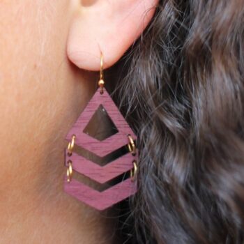 Intra απο ξύλο plywood 3mm-4mm πάχος - Ξύλινα Σκουλαρίκια Chevron Δίασταση 3x3 cm Intraeaxys-p7ym6n57 - Image 4