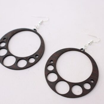 Intra απο ξύλο plywood 3mm-4mm πάχος - Κομψά σκουλαρίκια σταγόνας Δίασταση 3x3 cm Intraeaxys-r7vmnrz7 - Image 2