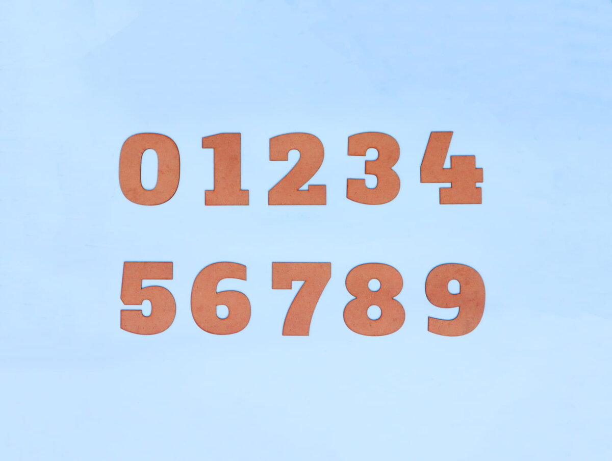 Intra απο ξύλο plywood 3mm-4mm πάχος - Ξύλινο Νούμερο 1 έως 10 Δίασταση 30x30 cm Intraeaxys-075y02mo