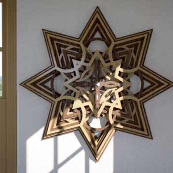 Intra απο ξύλο plywood 3mm-4mm πάχος - Τέχνη τοίχου με ξύλινο αστέρι Δίασταση 30x30 cm Intraeaxys-m1d65ky7 - Image 1