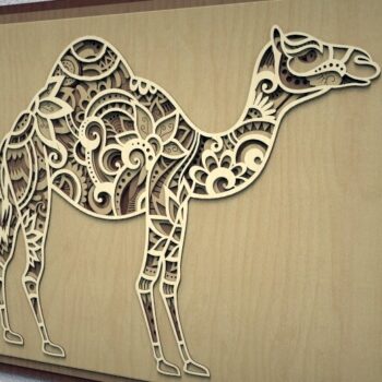 Intra απο ξύλο plywood 3mm-4mm πάχος - Camel 3D Multi Layer Wall Art Δίασταση 30x30 cm Intraeaxys-zo9y9k47 - Image 1