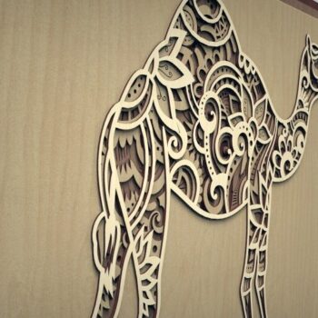 Intra απο ξύλο plywood 3mm-4mm πάχος - Camel 3D Multi Layer Wall Art Δίασταση 30x30 cm Intraeaxys-zo9y9k47 - Image 3