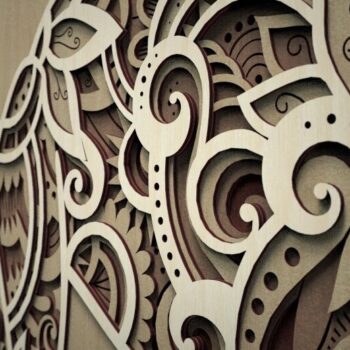 Intra απο ξύλο plywood 3mm-4mm πάχος - Camel 3D Multi Layer Wall Art Δίασταση 30x30 cm Intraeaxys-zo9y9k47 - Image 4