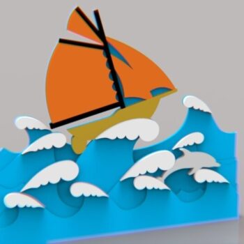 Intra απο ξύλο plywood 3mm-4mm πάχος - Ιστιοπλοϊκό Σχέδιο Πολυεπίπεδη Τέχνη Δίασταση 30x30 cm Intraeaxys-91jdqw41 - Image 1