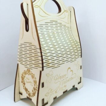 Intra απο ξύλο plywood 3mm-4mm πάχος - Κουτί δώρου σαμπάνιας Ξύλινη τσάντα κρασιού σαμπάνιας Δίασταση 30x30 cm Intraeaxys-ro6y3v27 - Image 1