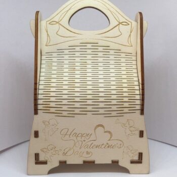 Intra απο ξύλο plywood 3mm-4mm πάχος - Κουτί δώρου σαμπάνιας Ξύλινη τσάντα κρασιού σαμπάνιας Δίασταση 30x30 cm Intraeaxys-ro6y3v27 - Image 3