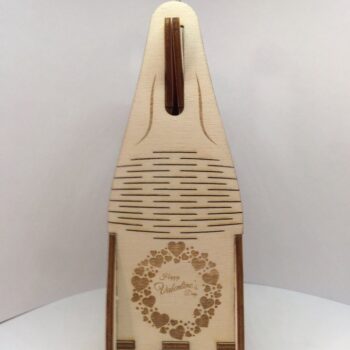 Intra απο ξύλο plywood 3mm-4mm πάχος - Κουτί δώρου σαμπάνιας Ξύλινη τσάντα κρασιού σαμπάνιας Δίασταση 30x30 cm Intraeaxys-ro6y3v27 - Image 4