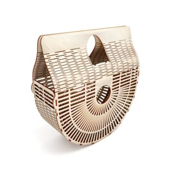 Intra απο ξύλο plywood 3mm-4mm πάχος - Γυναικεία Ξύλινη Τσάντα Clutch Δίασταση 30x30 cm Intraeaxys-eoxl69vo - Image 1