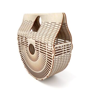 Intra απο ξύλο plywood 3mm-4mm πάχος - Γυναικεία Ξύλινη Τσάντα Clutch Δίασταση 30x30 cm Intraeaxys-eoxl69vo - Image 3