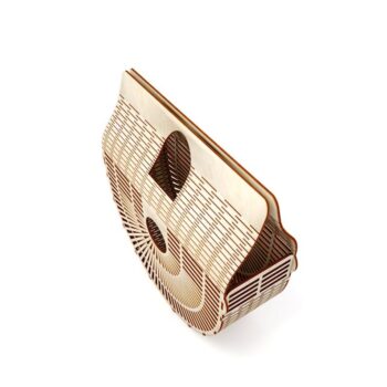 Intra απο ξύλο plywood 3mm-4mm πάχος - Γυναικεία Ξύλινη Τσάντα Clutch Δίασταση 30x30 cm Intraeaxys-eoxl69vo - Image 4