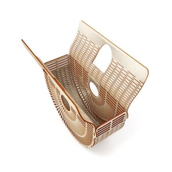 Intra απο ξύλο plywood 3mm-4mm πάχος - Γυναικεία Ξύλινη Τσάντα Clutch Δίασταση 30x30 cm Intraeaxys-eoxl69vo - Image 5