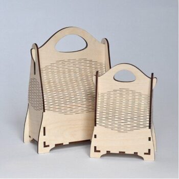 Intra απο ξύλο plywood 3mm-4mm πάχος - Τσάντα κοσμήματος ξύλινη τσάντα χειρός Δίασταση 30x30 cm Intraeaxys-eo4ql487 - Image 3