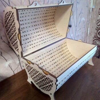 Intra απο ξύλο plywood 3mm-4mm πάχος - Ξύλινο Διακοσμητικό Καλάθι Ψωμιού Αρχείο DWG Δίασταση 30x30 cm Intraeaxys-pok35037 - Image 3