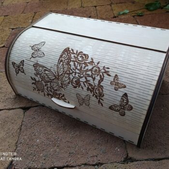 Intra απο ξύλο plywood 3mm-4mm πάχος - Roll Top Bread Box Ξύλινο Bread Box Με Συρόμενη Πόρτα 4mm Δίασταση 30x30 cm Intraeaxys-078y904o - Image 1