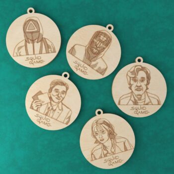 Intra απο ξύλο plywood 3mm-4mm πάχος - Μπρελόκ για παιχνίδι καλαμάρι Δίασταση 5x5 cm Intraeaxys-lopqklx7 - Image 1