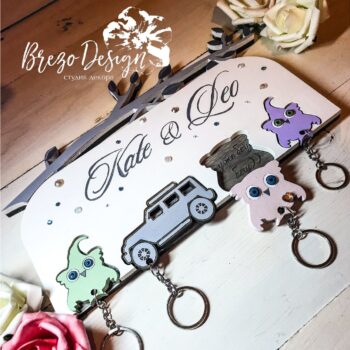 Intra απο ξύλο plywood 3mm-4mm πάχος - Εξατομικευμένη κλειδοθήκη Δίασταση 30x30 cm Intraeaxys-r1zx5mol - Image 1