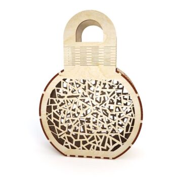 Intra απο ξύλο plywood 3mm-4mm πάχος - Ξύλινη τσάντα συμπλέκτη Ξύλινη τσάντα συμπλέκτη Δίασταση 30x30 cm Intraeaxys-pok3dv87 - Image 3