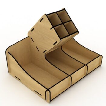 Intra απο ξύλο plywood 3mm-4mm πάχος - Ξύλινη Επιτραπέζια Μολυβοθήκη Δίασταση 30x30 cm Intraeaxys-qommqmko - Image 1