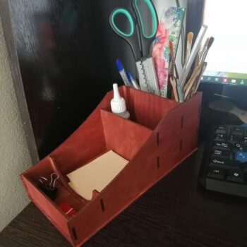 Intra απο ξύλο plywood 3mm-4mm πάχος - Desk Storage Organizer Βάση αποθήκευσης προμηθειών γραφείου σπιτιού Δίασταση 30x30 cm Intraeaxys-r1z2wr21 - Image 1