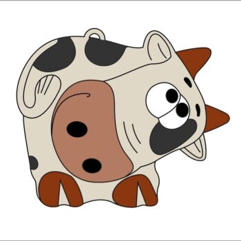 Intra απο ξύλο plywood 3mm-4mm πάχος - Μπρελόκ Funny Bull Δίασταση 5x5 cm Intraeaxys-eo0q0rg1 - Image 1