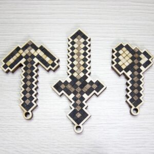 Intra απο ξύλο plywood 3mm-4mm πάχος - Μπρελόκ Minecraft Δίασταση 5x5 cm Intraeaxys-51rr6zm1