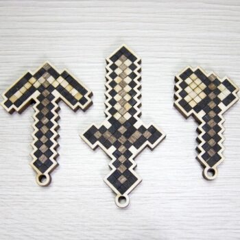 Intra απο ξύλο plywood 3mm-4mm πάχος - Μπρελόκ Minecraft Δίασταση 5x5 cm Intraeaxys-51rr6zm1 - Image 1