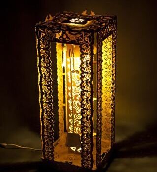 Intra απο ξύλο plywood 3mm-4mm πάχος - Ξύλινο περίπλοκο φωτιστικό Δίασταση 30x30 cm Intraeaxys-ro6y2j67 - Image 3