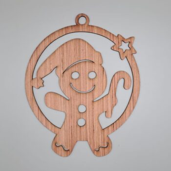 Intra απο ξύλο plywood 3mm-4mm πάχος - Χριστουγεννιάτικο δέντρο Santa Gingerbread Man Δίασταση 30x30 cm Intraeaxys-6o3y24j7 - Image 1