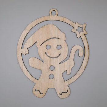 Intra απο ξύλο plywood 3mm-4mm πάχος - Χριστουγεννιάτικο δέντρο Santa Gingerbread Man Δίασταση 30x30 cm Intraeaxys-6o3y24j7 - Image 3