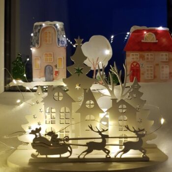 Intra απο ξύλο plywood 3mm-4mm πάχος - Μίνι Χριστουγεννιάτικη διακόσμηση Δίασταση 30x30 cm Intraeaxys-m1d64we7 - Image 1