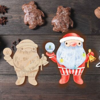 Intra απο ξύλο plywood 3mm-4mm πάχος - Χριστουγεννιάτικο Στολίδι Παππού Χριστουγεννιάτικο Δέντρο Διακόσμηση Άγιου Βασίλη Δίασταση 10x10 cm Intraeaxys-r7vmkm57 - Image 1