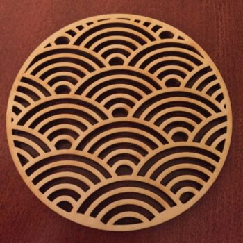 Intra απο ξύλο plywood 3mm-4mm πάχος - Seigaiha Pattern Trivet Δίασταση 30x30 cm Intraeaxys-078yn4jo - Image 1