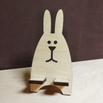 Intra απο ξύλο plywood 3mm-4mm πάχος - Επιτραπέζια βάση τηλεφώνου Creative Cute Rabbit Δίασταση 30x30 cm Intraeaxys-67wlw2l1 - Image 1