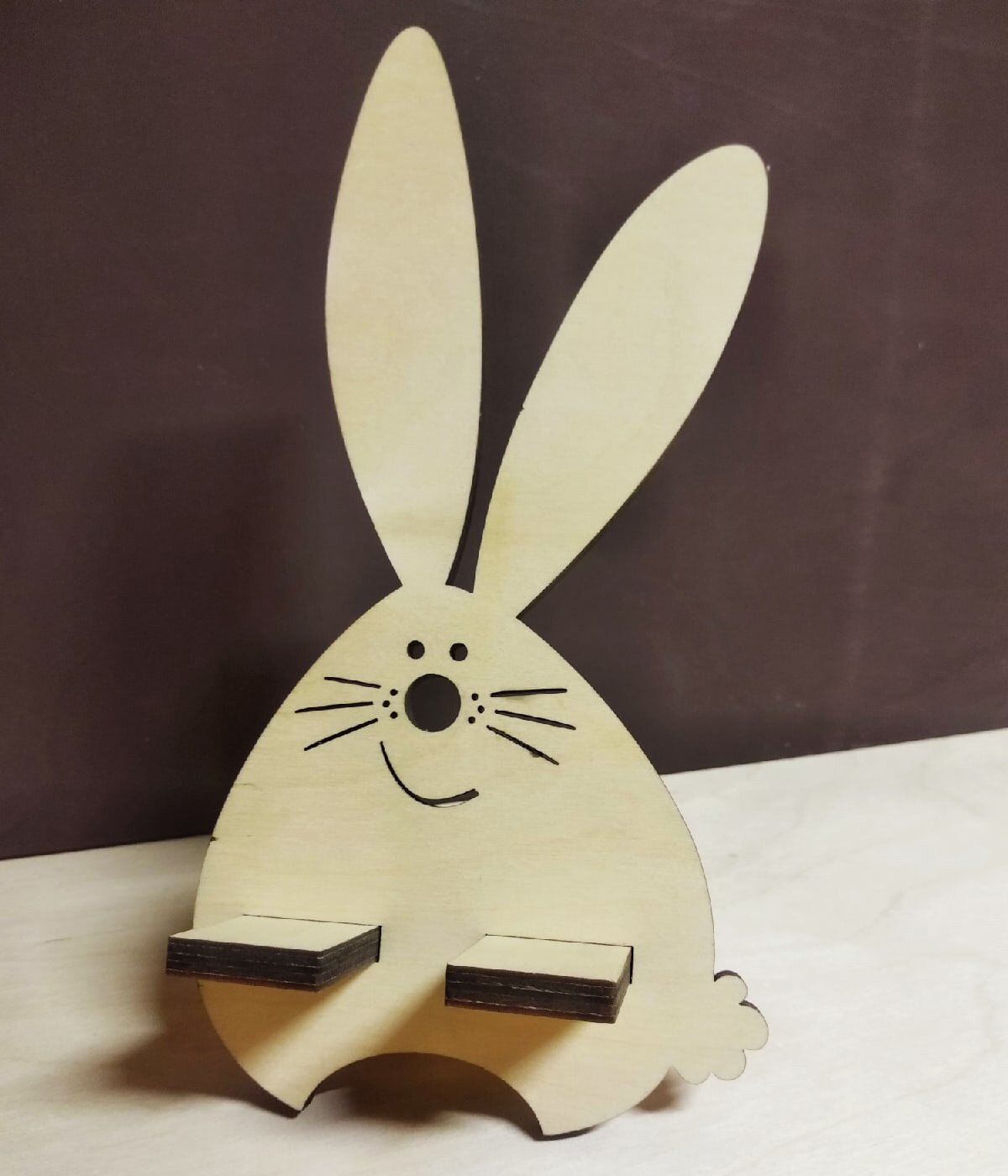 Intra απο ξύλο plywood 3mm-4mm πάχος - Στάση τηλεφώνου Cute Bunny Δίασταση 30x30 cm Intraeaxys-91jdjvp1