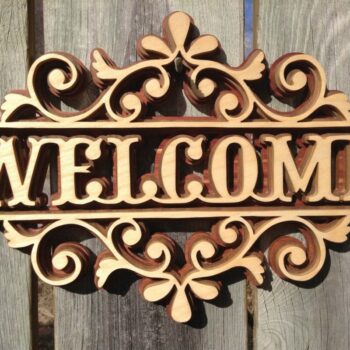 Intra απο ξύλο plywood 3mm-4mm πάχος - Πολυεπίπεδο σημάδι καλωσορίσματος Δίασταση 30x30 cm Intraeaxys-p7ymy0p7 - Image 1