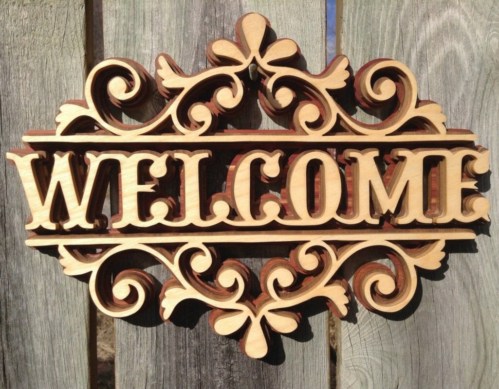 Intra απο ξύλο plywood 3mm-4mm πάχος - Πολυεπίπεδο σημάδι καλωσορίσματος Δίασταση 30x30 cm Intraeaxys-p7ymy0p7