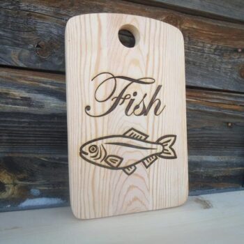 Intra απο ξύλο plywood 3mm-4mm πάχος - Απλή διάνυσμα ψαριών Δίασταση 30x30 cm Intraeaxys-eo409g1j - Image 1