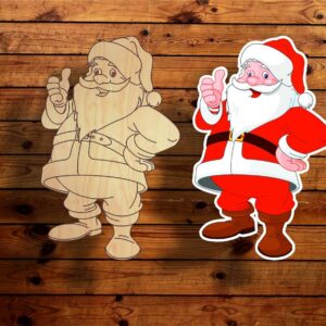 Intra απο ξύλο plywood 3mm-4mm πάχος - Χαράξτε Χριστουγεννιάτικη διακόσμηση Άγιου Βασίλη Δίασταση 30x30 cm Intraeaxys-eo0q6yg1