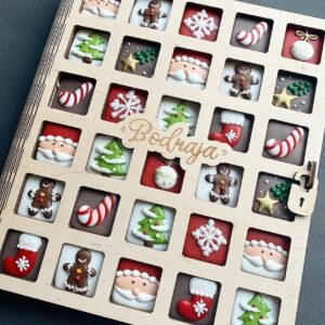 Intra απο ξύλο plywood 3mm-4mm πάχος - Gingerbread Box Κουτί παραμονής Χριστουγέννων Δίασταση 30x30 cm Intraeaxys-eoxljz4o