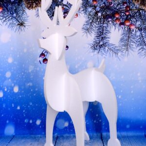 Intra απο ξύλο plywood 3mm-4mm πάχος - Χριστουγεννιάτικη διακόσμηση με τάρανδο Δίασταση 30x30 cm Intraeaxys-075yrwpo