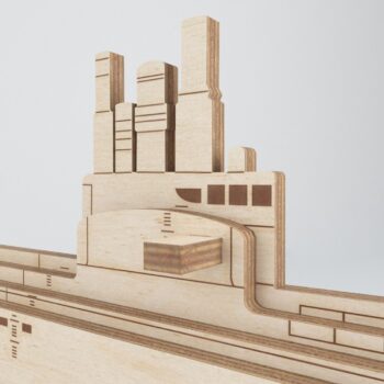 Intra απο ξύλο plywood 3mm-4mm πάχος - Ξύλινο μοντέλο υποβρυχίου Δίασταση 30x30 cm Intraeaxys-6o3y6m37 - Image 4