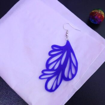 Intra απο ξύλο plywood 3mm-4mm πάχος - Μπλε ακρυλικό σκουλαρίκι Δίασταση 3x3 cm Intraeaxys-eo20nv37 - Image 6