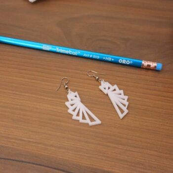 Intra απο ξύλο plywood 3mm-4mm πάχος - Λευκά ακρυλικά σκουλαρίκια μόδας Δίασταση 3x3 cm Intraeaxys-67wlgk21 - Image 3