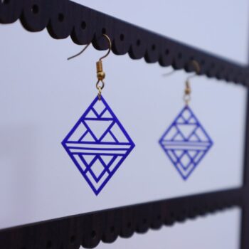 Intra απο ξύλο plywood 3mm-4mm πάχος - Νέα ακρυλικά γεωμετρικά σκουλαρίκια Δίασταση 3x3 cm Intraeaxys-joedqm61 - Image 5