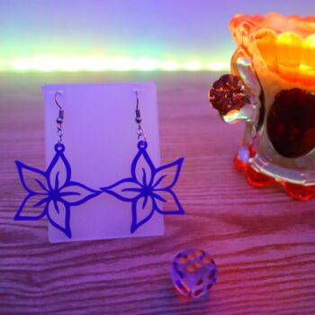 Intra απο ξύλο plywood 3mm-4mm πάχος - Γυναικεία ακρυλικά λουλούδια κρεμαστά σκουλαρίκια Δίασταση 3x3 cm Intraeaxys-078yqn4o - Image 8