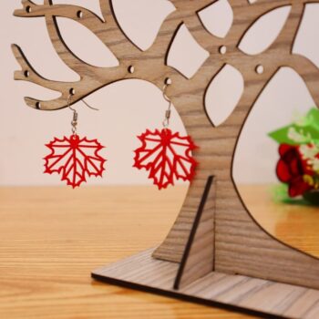 Intra απο ξύλο plywood 3mm-4mm πάχος - Σκουλαρίκι από ακρυλικό φύλλο Δίασταση 3x3 cm Intraeaxys-eoxlgw4o - Image 4