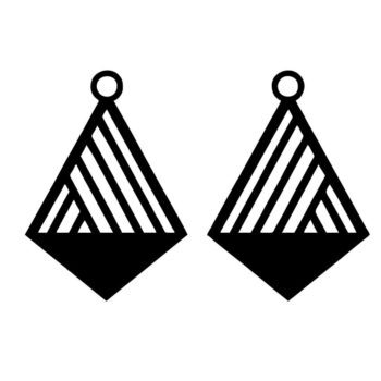 Intra απο ξύλο plywood 3mm-4mm πάχος - Σχέδιο γεωμετρικού σκουλαρικιού σε σχήμα σταυρού Δίασταση 3x3 cm Intraeaxys-r7vm8zz7 - Image 3